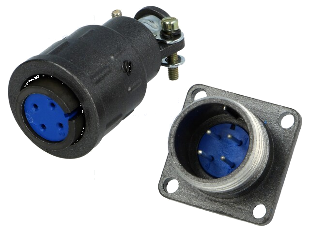 Connector: rond; contact,stekker; DS1110-06; PIN: 4; met kabelklem Connector: rond; contact,stekker; DS1110-06; PIN: 4; met kabelklem